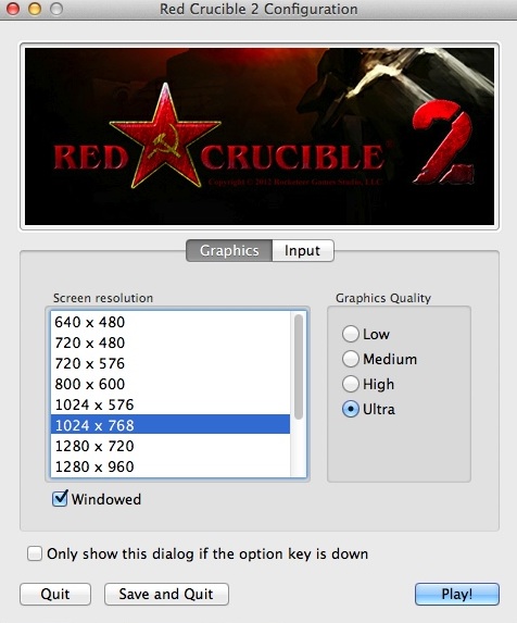 Red Crucible 2 : Game Options