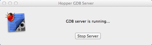 Hopper GDB Server 1.8 : Main window