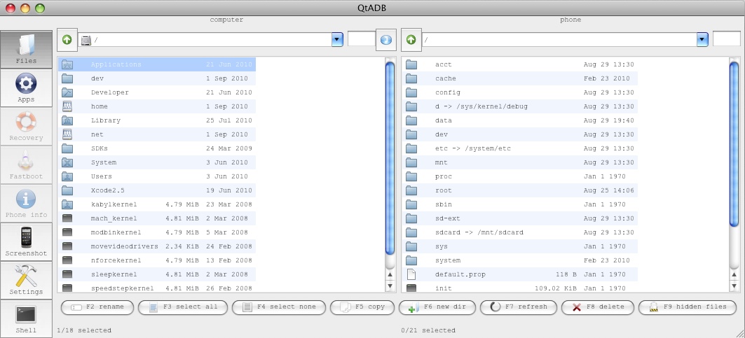 QtADB 0.8 : Main window