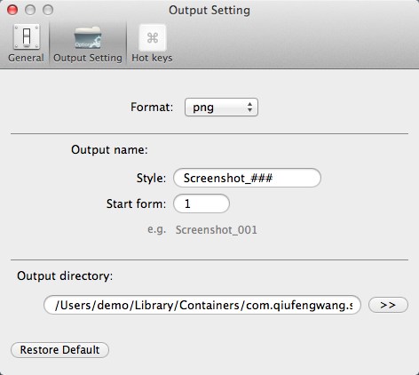 Acc ScreenGrab Free 2.2 : Output Options