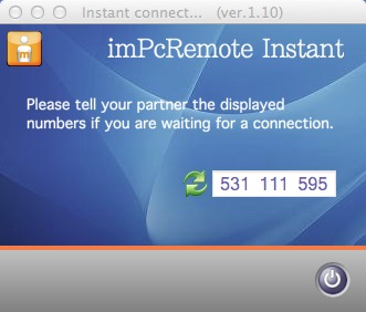 imPcRemote Instant 1.1 : Main window