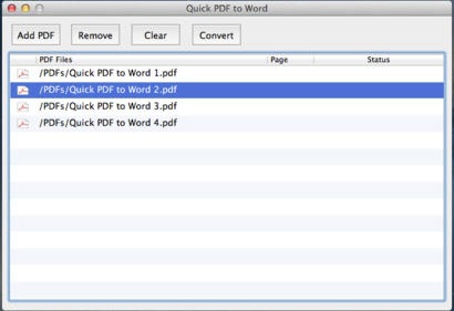 Quick PDF to Word 1.1 : Main window