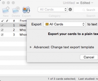 Exporting Flashcards