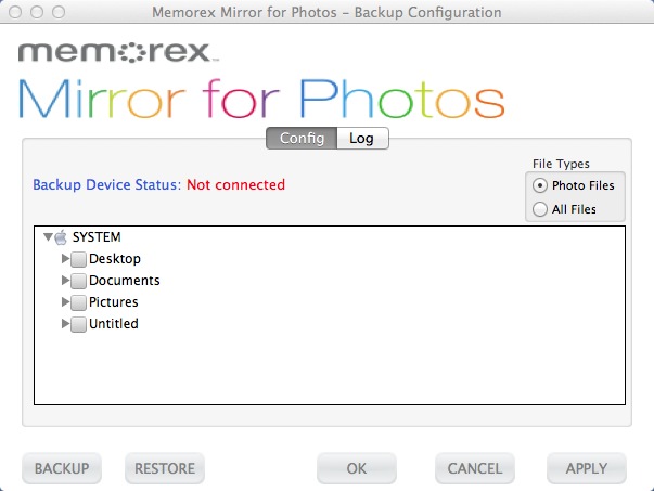 Memorex Mirror for Photos 1.0 : Main window