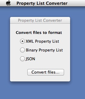 Property List Converter 1.0 : Main Window