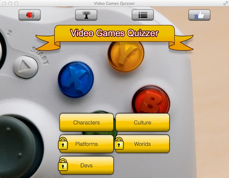 Video Games Quizzer 1.1 : Main window