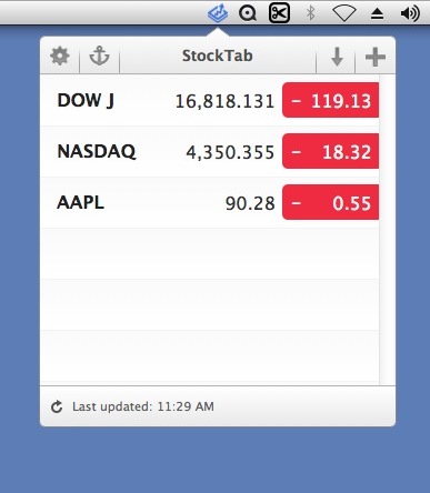 StockTab 1.0 : Main window