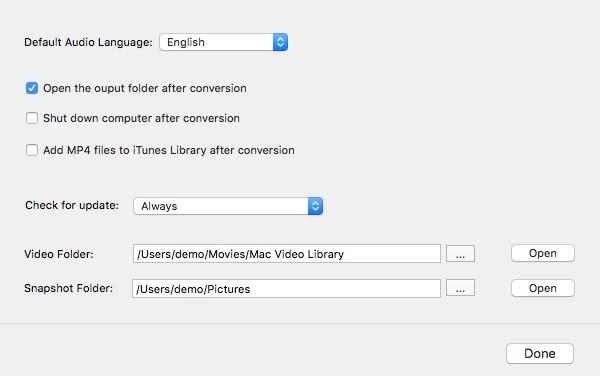 MacX Free MOV Video Converter 4.2 : General Preferences