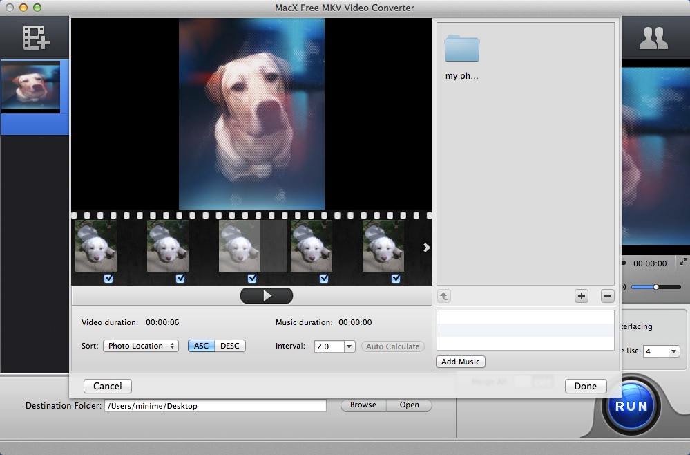 MacX Free MKV Video Converter 4.1 : Creating Photo Slideshow