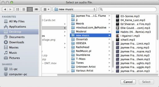 Selecting Audio File