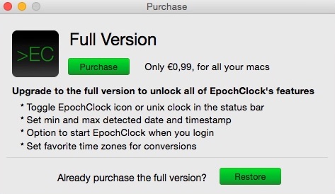 EpochClock 1.5 : Confirming In-App Purchase