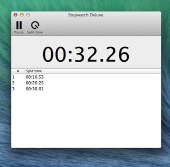 Stopwatch Deluxe 1.0 : Main window