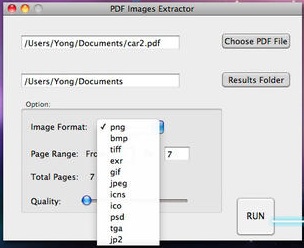 PDF Images Extractor 1.0 : Main window