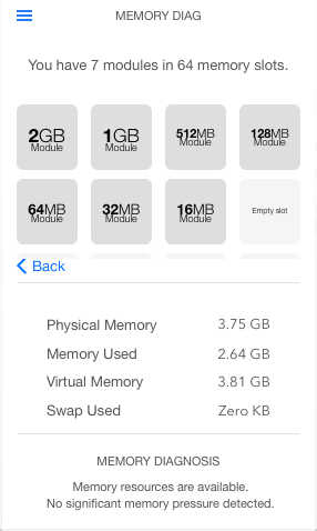 Memory Diag 1.0 : Information Window