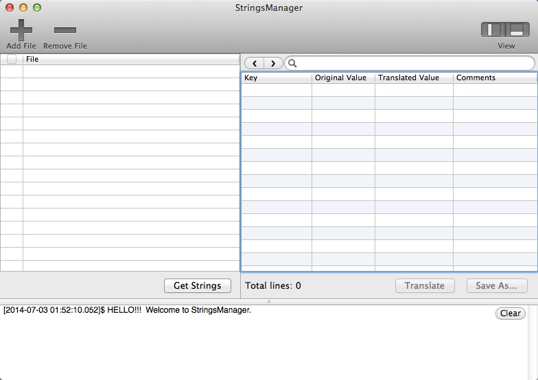 StringsManager 2.3 : Main Window