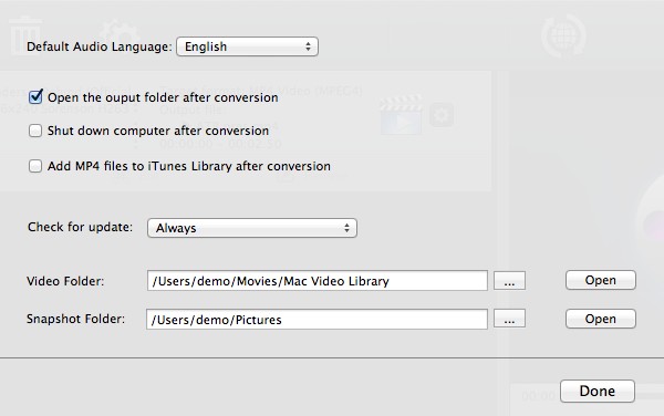 MacX Free iMovie Video Converter 4.2 : General Preferences