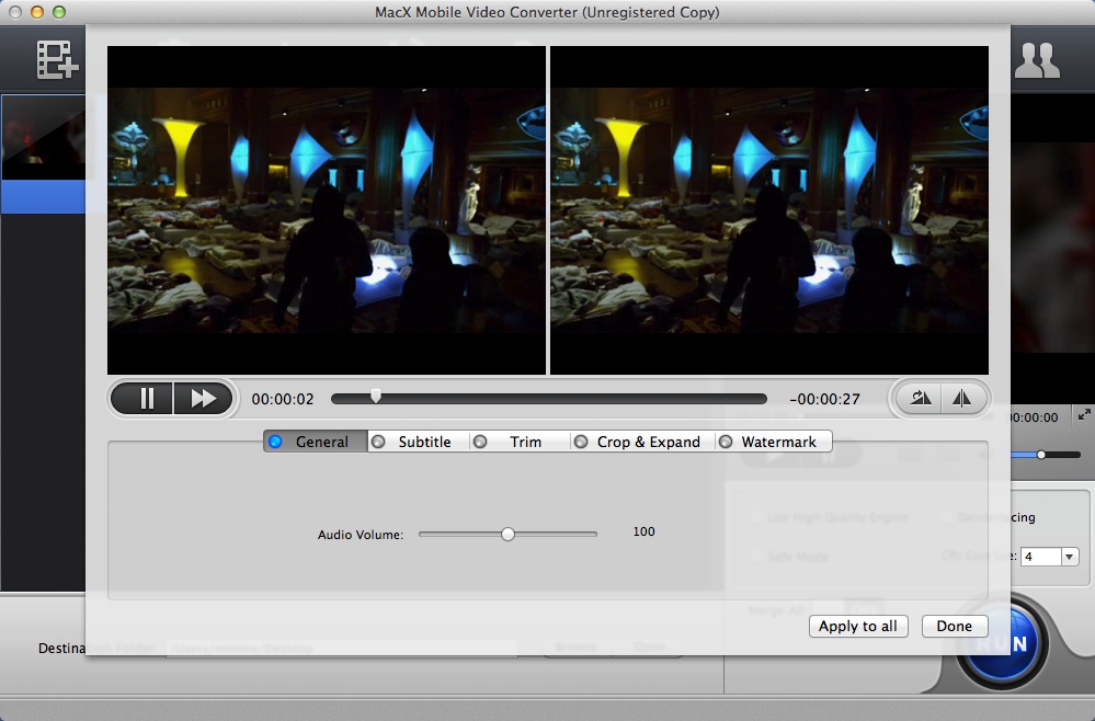 MacX Mobile Video Converter 5.0 : Editing Video