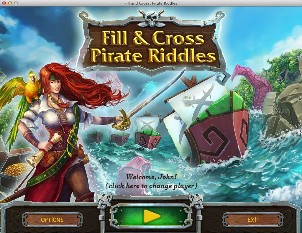 Fill and Cross. Pirate Riddles 1.0 : Main Menu