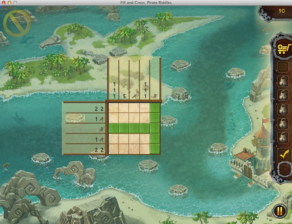 Fill and Cross. Pirate Riddles 1.0 : Gameplay Window