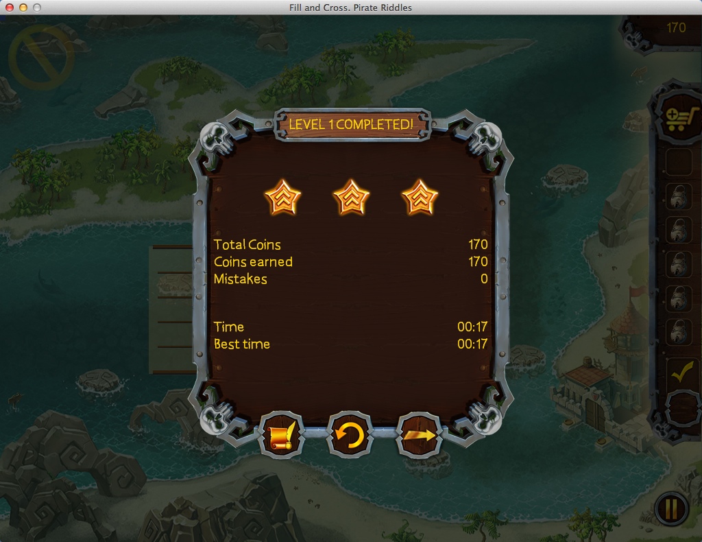 Fill and Cross. Pirate Riddles 1.0 : Completed Level Statistics