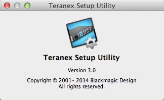 Blackmagic Teranex Utility 3.0 : About Window