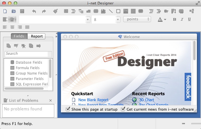 i-net Designer 14.0 : Main Window