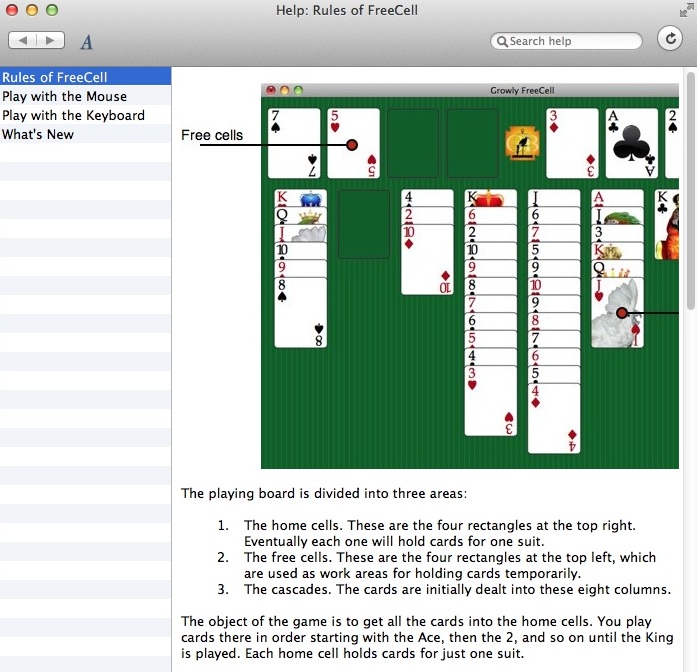 Growly FreeCell 1.1 : Help Guide
