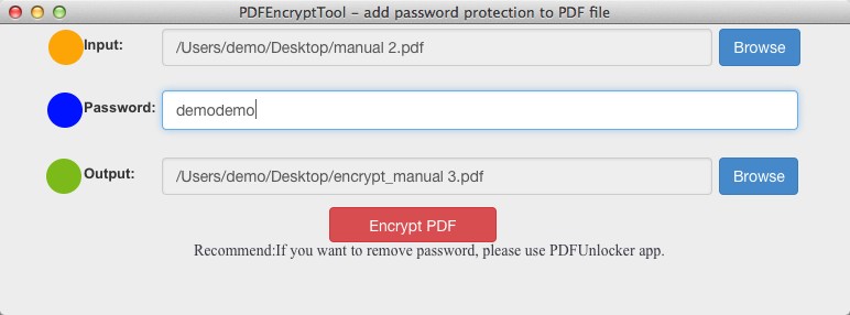 PDFEncryptTool 2.1 : Enter Passoword