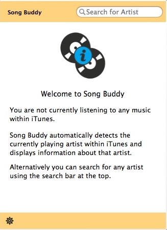 Song Buddy 1.0 : Welcome Window