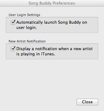 Song Buddy 1.0 : Program Preferences