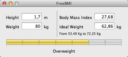 FreeBMI 1.1 : Overweight Body Mass Values