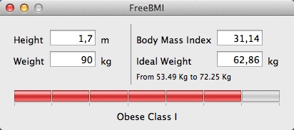 FreeBMI 1.1 : Obeese Class 1 Body Mass Values