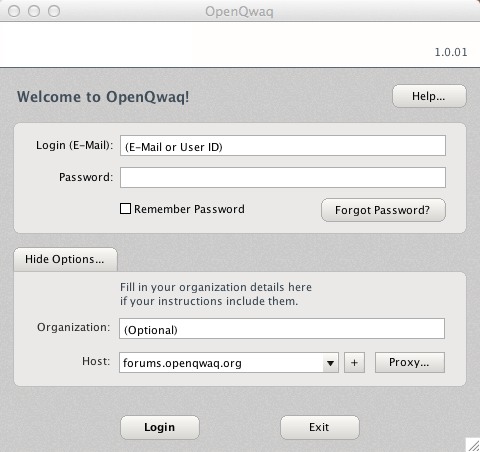 OpenQwaq 1.0 : Main window
