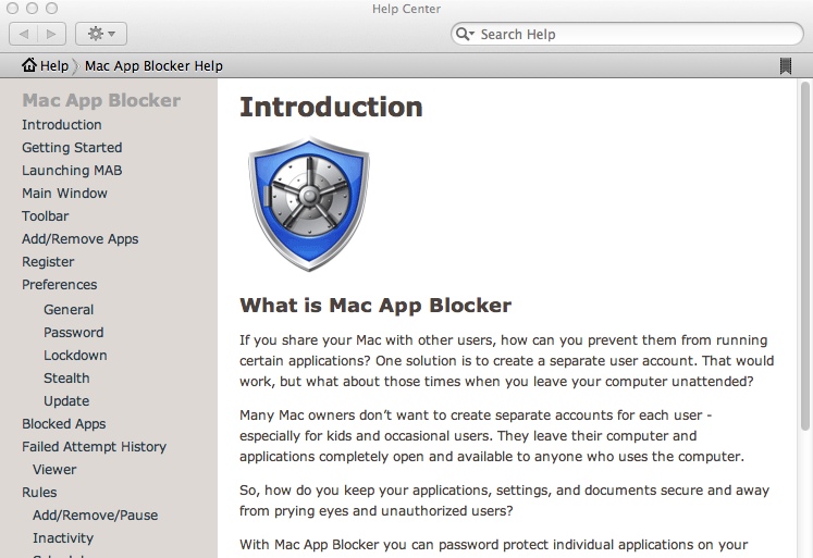 Mac App Blocker 2.6 : Help Guide