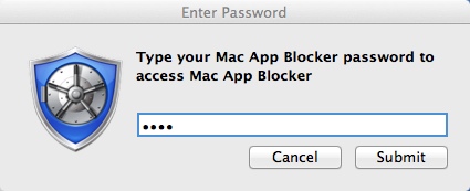 Mac App Blocker 2.6 : Entering Access Password