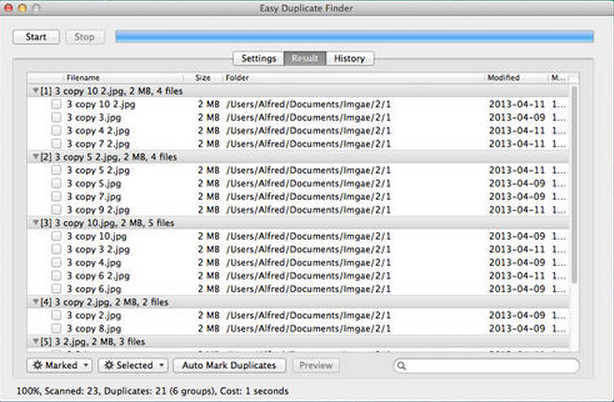 Easy Duplicate Finder 1.0 : Main window
