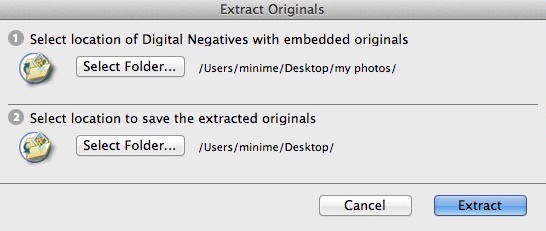 Adobe DNG Converter 8.5 : Extracting Original Files