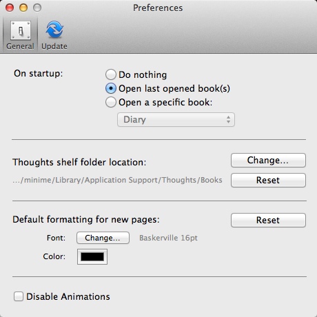 Thoughts 1.2 : Program Preferences