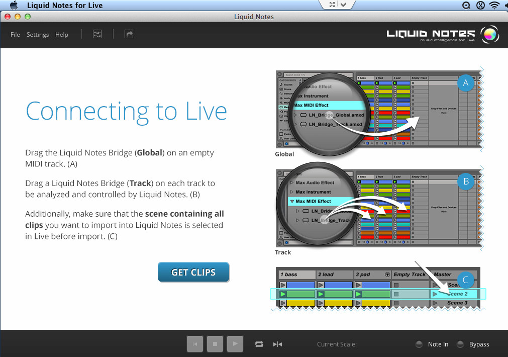 Liquid Notes for Live 1.1 : Main Window