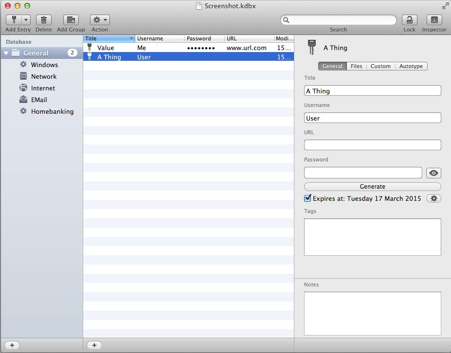 MacPass 0.4 : Main window