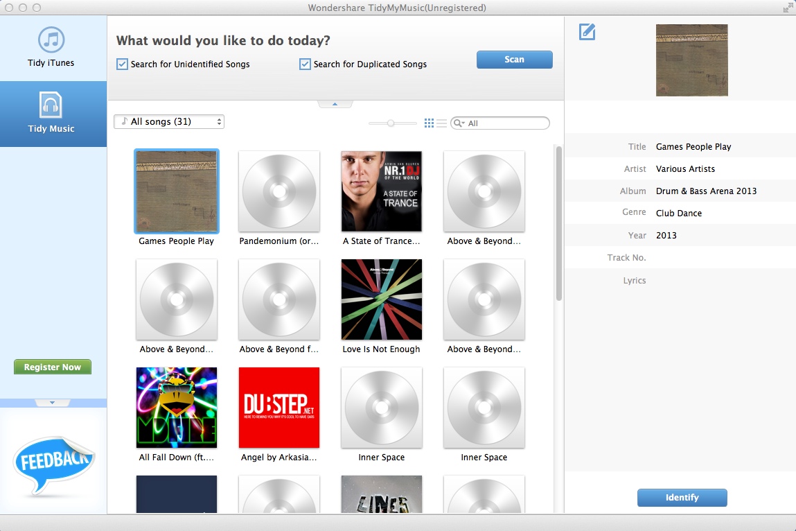 Wondershare TidyMyMusic 1.2 : Checking Music Folder