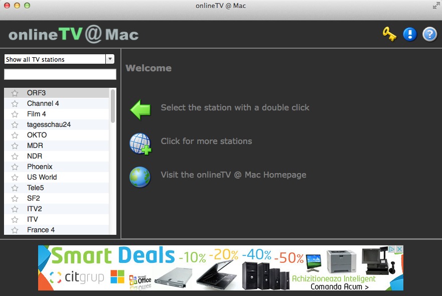 onlineTVMac 10.5 : Main Window