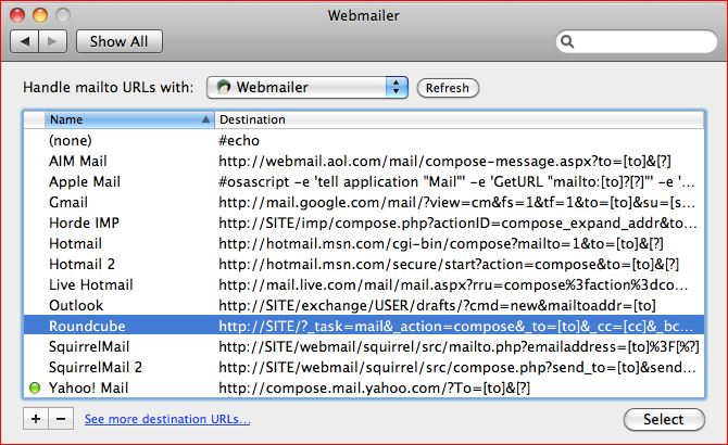 Webmailer 1.3 : Main window