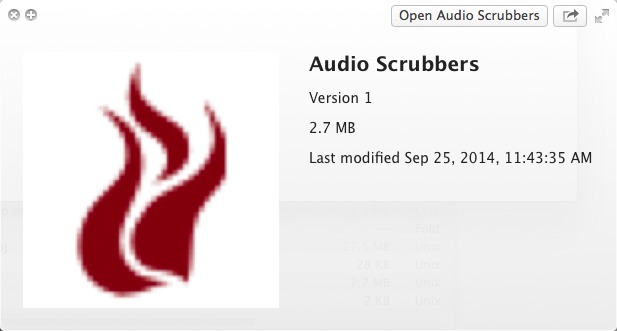 Audio Scrubbers 1.0 : About Window
