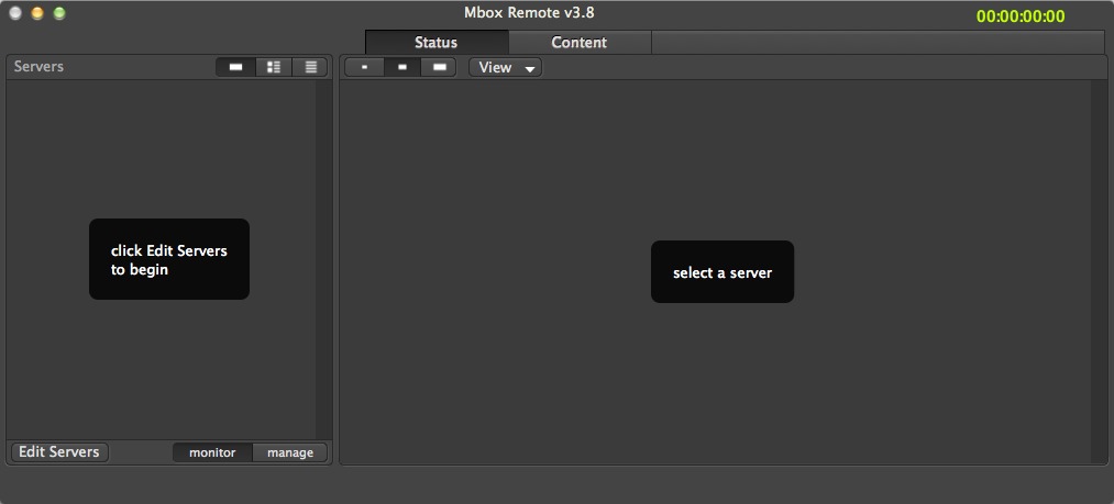 Mbox Remote 3.8 : Main Window
