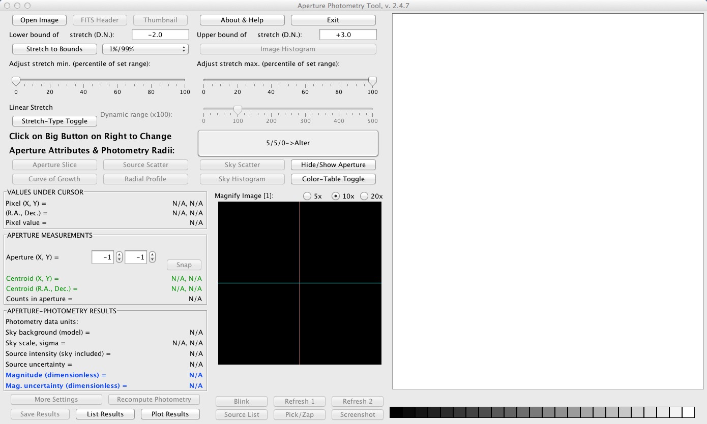 Aperture Photometry Tool 2.4 : Main window