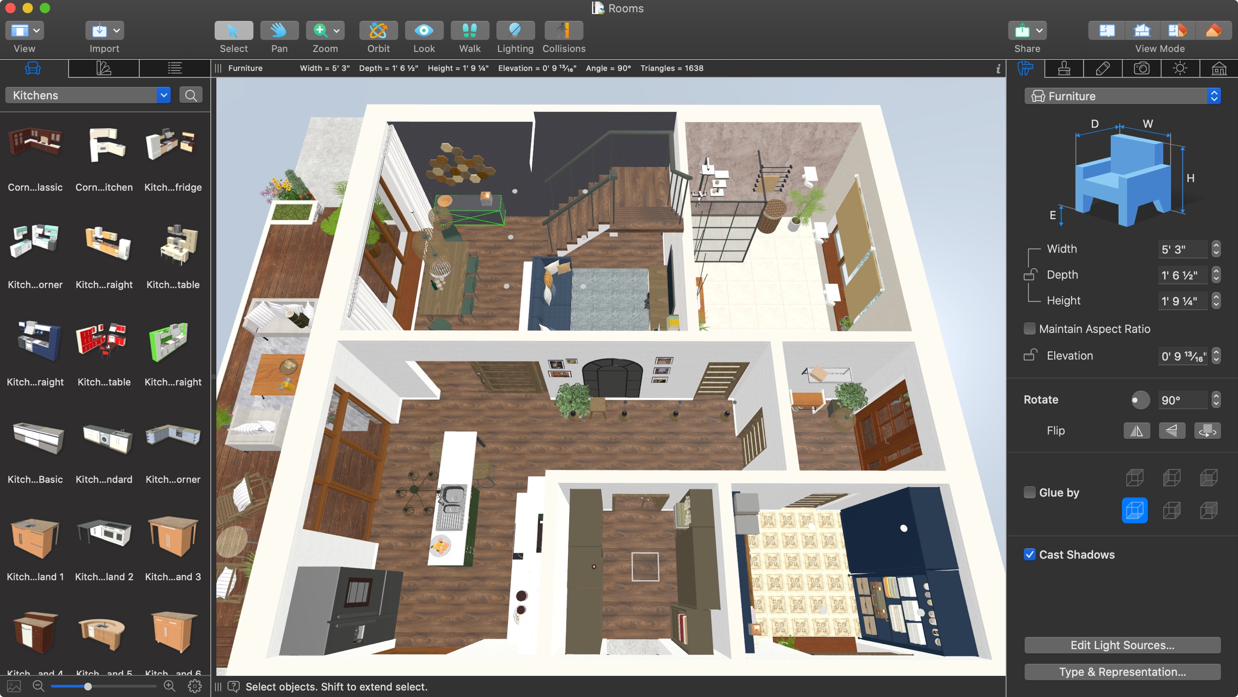 Live Home 3D Pro 4.0 : Interior 3D view from above