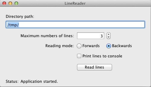 LineReader 1.0 : Main window