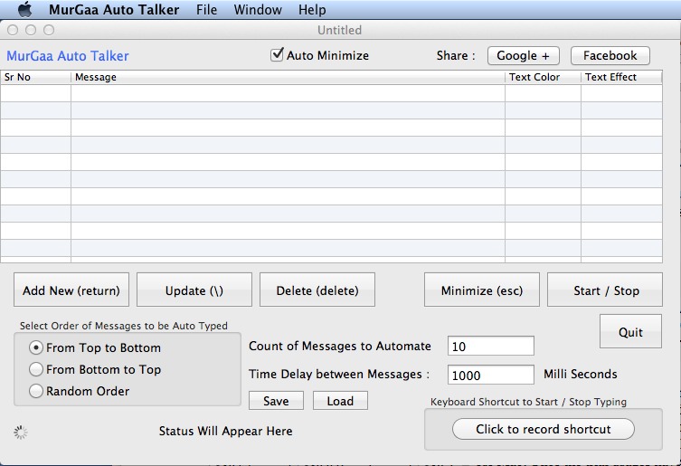 Auto Talker 5.0 : Main Window