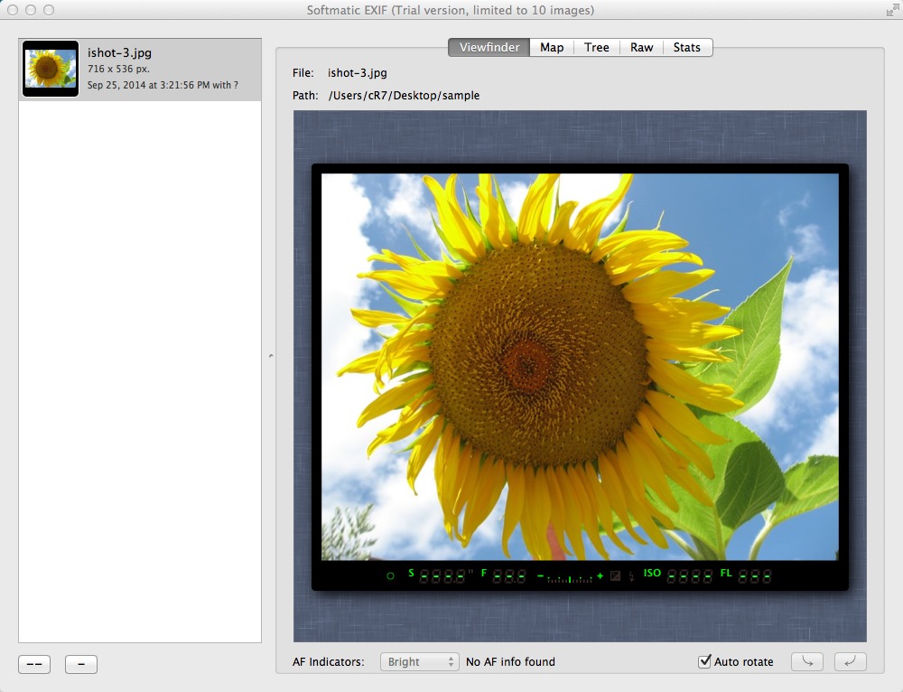 Softmatic EXIF 2.3 : Main window